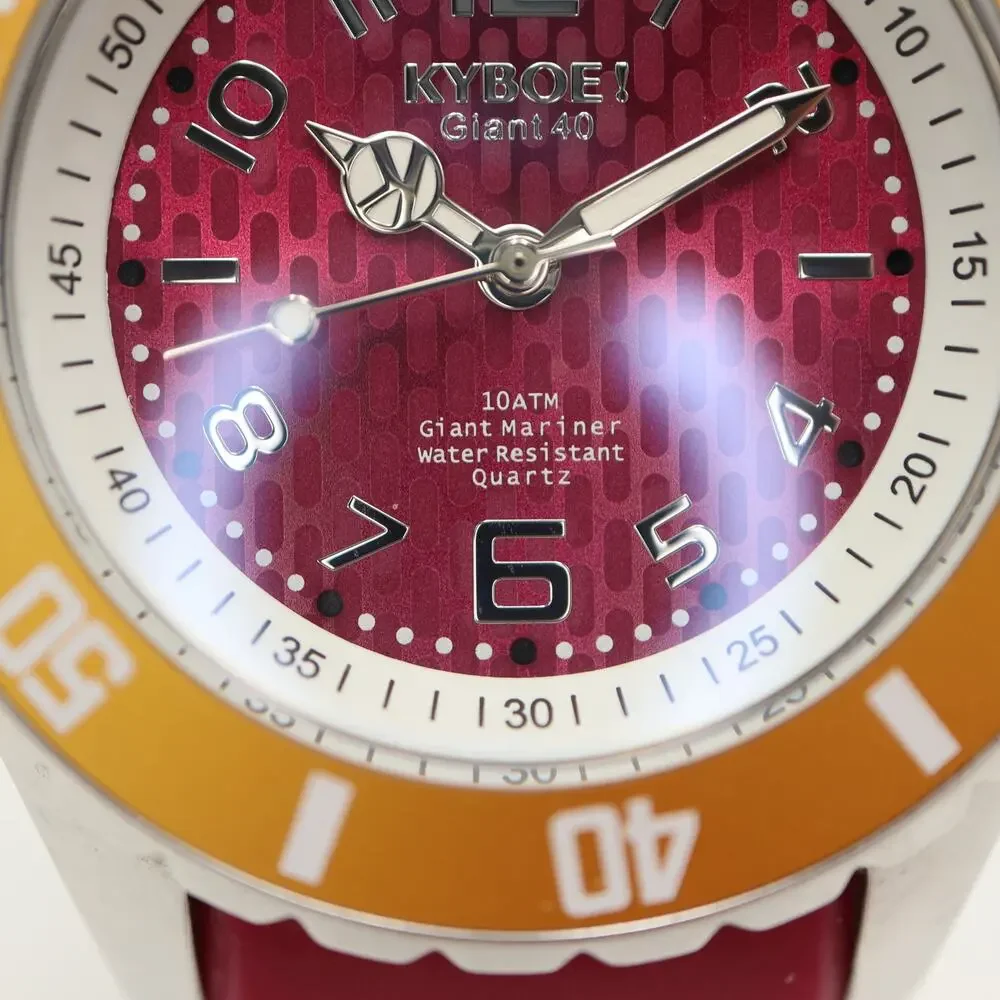 KYBOE! Pink Giant 40mm Yellow Gold Bezel Watch Silicone Strap w New Battery